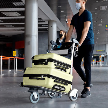 Zimtown 3 Piece Nested Spinner Suitcase Luggage Set With TSA Lock Royal Blue