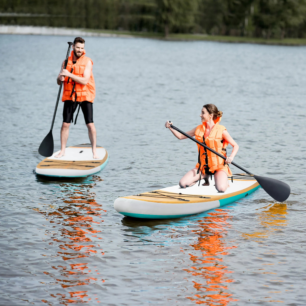 Goplus 11' Inflatable Stand Up Paddle Surfboard W/Bag Aluminum Paddle Pump