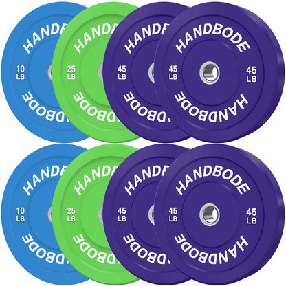 HANDBODE Bumper Plates Olympic Weight Plates, Colored Rubber plate for Weight Lifting and Strength Training 140LB