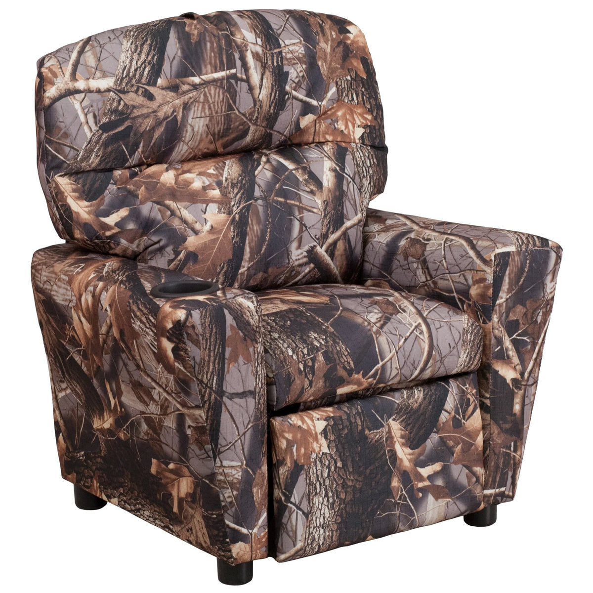 Lancaster Home Contemporary Kids Recliner with Cup Holder Brown Microfiber