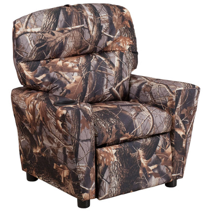 Lancaster Home Contemporary Kids Recliner with Cup Holder Brown Microfiber