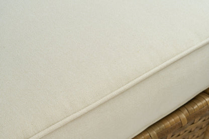 Better Homes & Gardens Davenport Sofa Lounger with Two Acacia Wood Table with Cushions - White