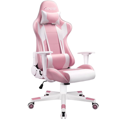 Homall Gaming Chair office Chair with Headrest & Lumbar Support, Pink