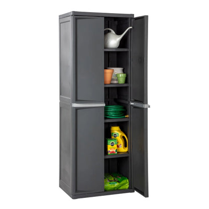Sterilite 4 Shelf Cabinet Plastic, Flat Gray