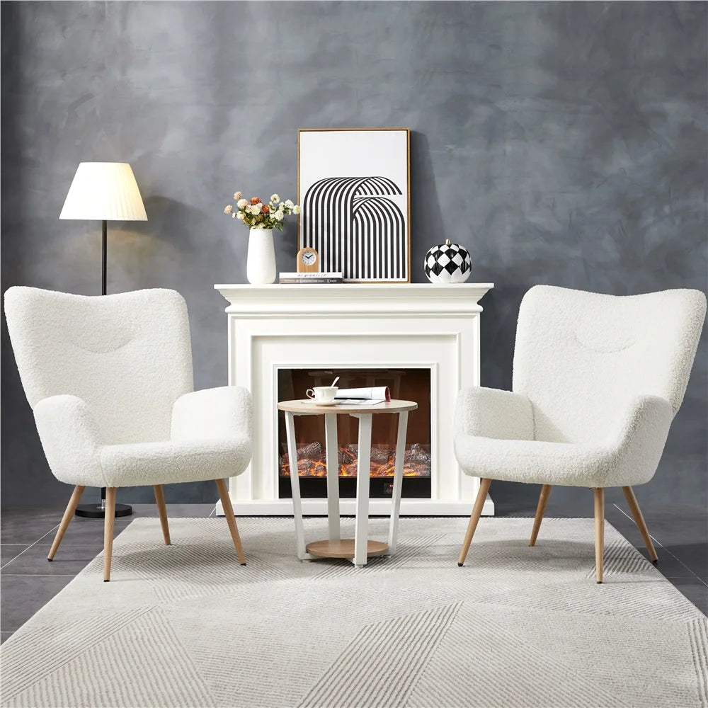 Alden Design Mid-Century Modern Faux Leather Wingback Accent Chair, Brown