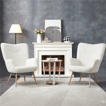 Alden Design Mid-Century Modern Faux Leather Wingback Accent Chair, Brown