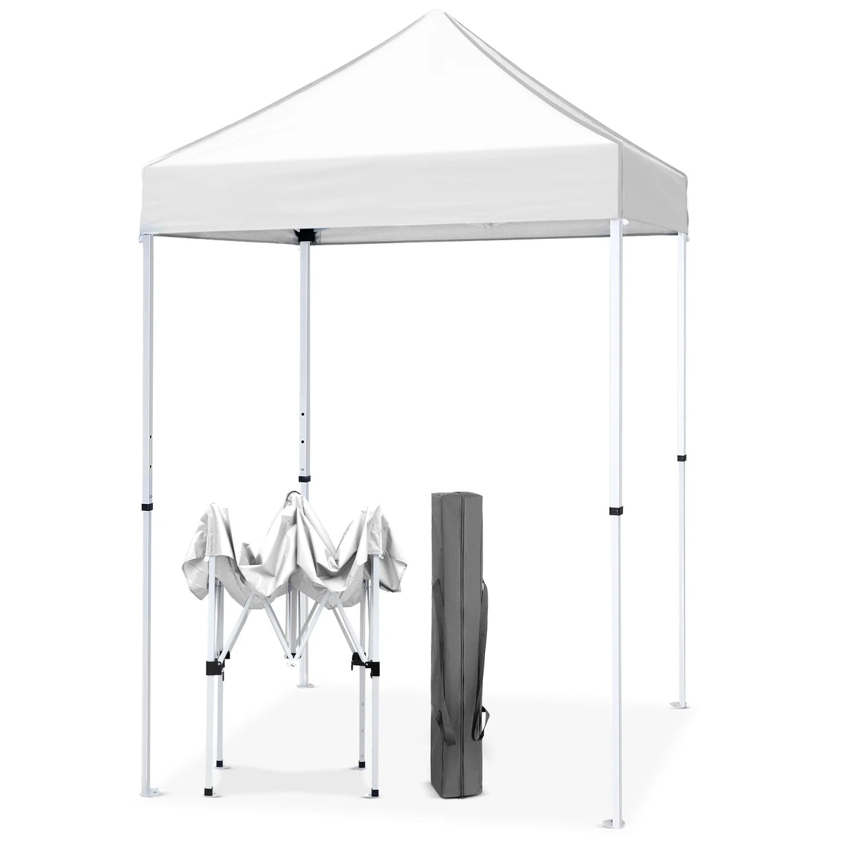 EAGLE PEAK 5x5 Pop Up Canopy Tent Instant Outdoor Canopy Easy Set-up Straight Leg Folding Shelter（Blue）