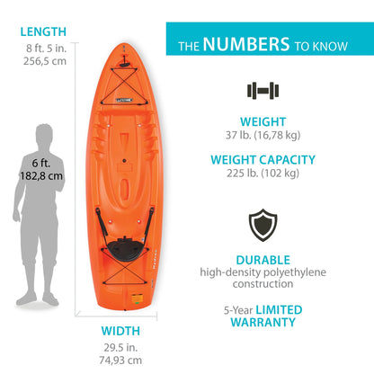 Lifetime Hydros 101 inch Sit-on-Top Kayak, Orange (90595)
