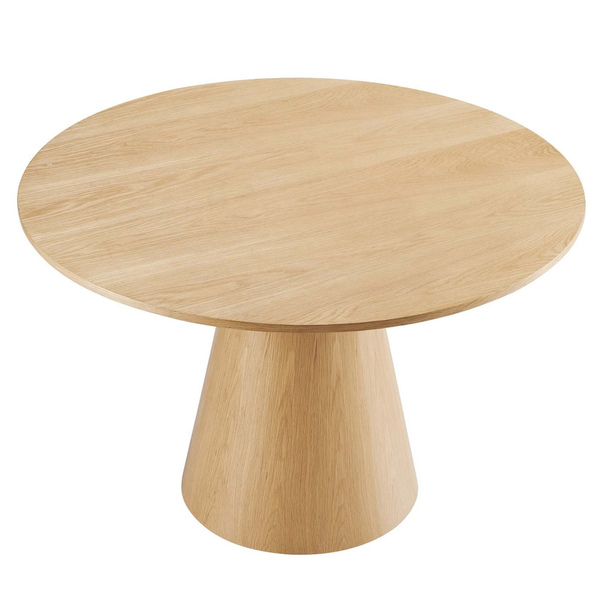 47 Inch Dining Table, Walnut, Wood, Round, Kitchen Cafe Bistro Hospitality Restaurant, Modern Contemporary HB34409