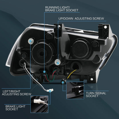 VLAND for Dodge Charger 2011 2012 2013 2014 Dual Beam Projector Headlights Replacement Assembly