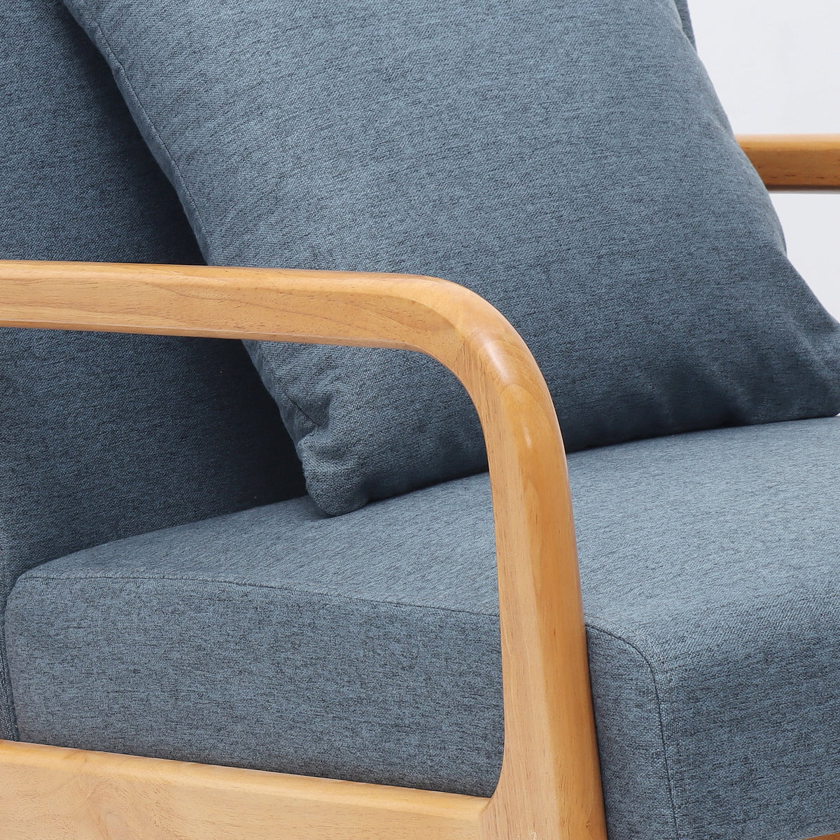 JULY'S SONG Mid Century Modern Accent Chair Set of 2, Linen Upholstered Reading Chairs for Living Room, 25.6" W Fabric Comfy Armchair, Beige
