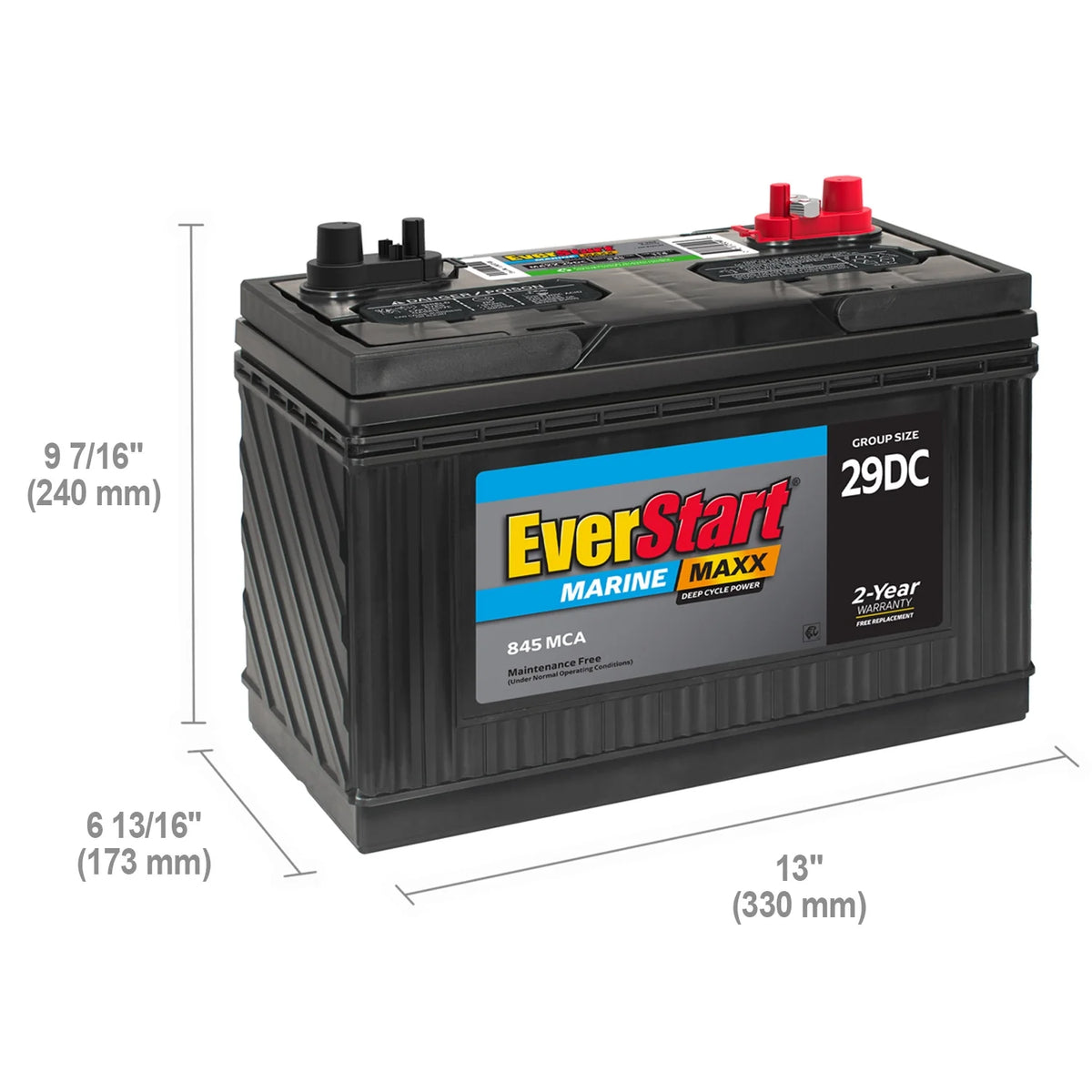 EverStart Maxx Marine Battery, Group Size 29DC 12 Volt, 845 CCA*