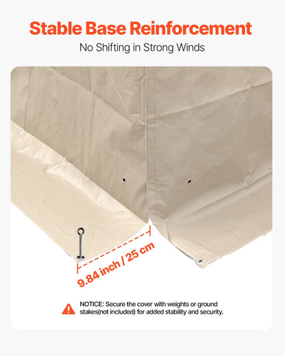 VEVOR Gazebo Sidewall Fits 12 x 20 ft Gazebos, 4-Panel Winter Cover Side Walls for Hardtop Gazebo, High-Density PE Material, All Weather Outdoor Cover with Mesh Windows, Gazebos not Included