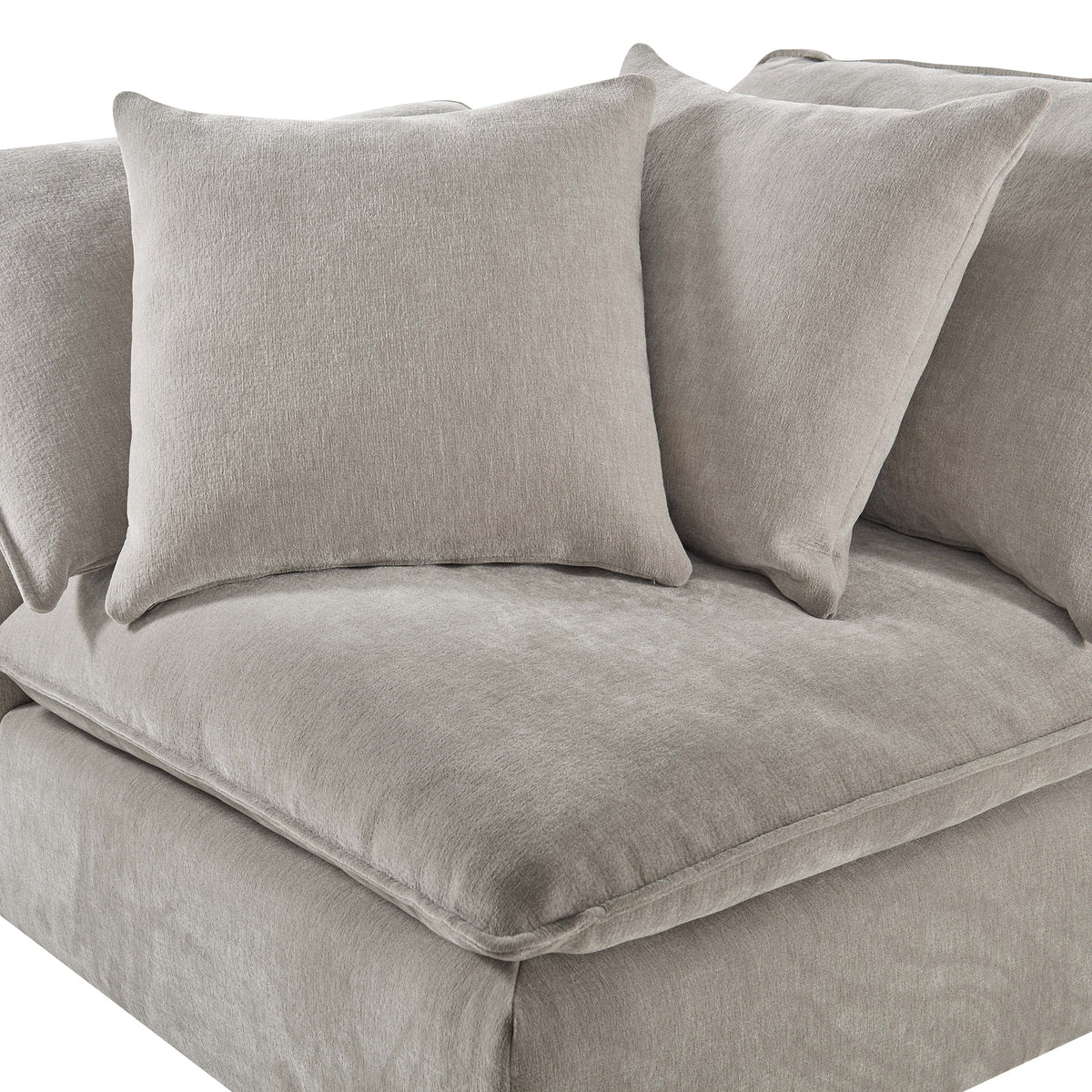 Sereen Fabric Corner Chair with 2 Pillows, Taupe