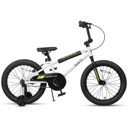 Glerc 14 Inch Little Kids Bike BMX Style Bicycle with Training Wheels Coaster Brake for 3 4 5 Years Old Boys Girls, Blue