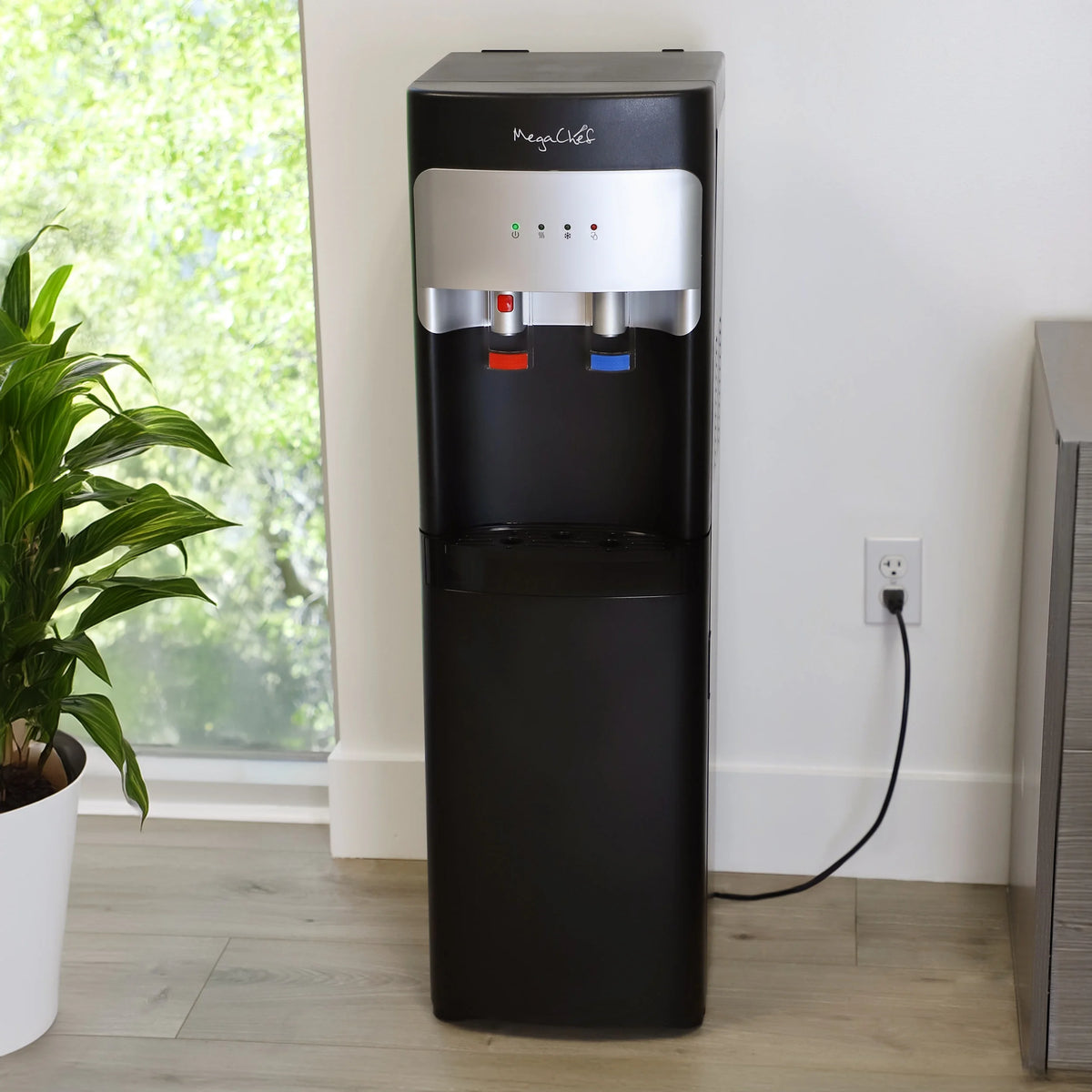 MegaChef Stainless Steel Bottom Load Hot and Cold Water Dispenser 5 Gallon Water Cooler