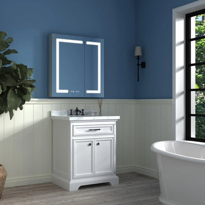 ExBrite   LED Lighted Bathroom Medicine Cabinet with Mirror Recessed or Surface led Medicine Cabinet 48"x 32"