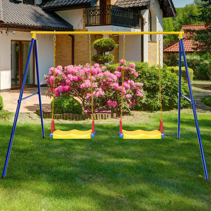 Gymax 660 LBS Heavy-Duty Metal Swing Frame Extra Large Swing Stand for Kids and Adults