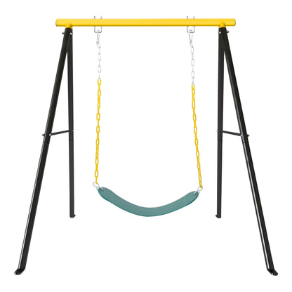 IVV Swing Stand for Porch, Outdoor Heavy Duty Swing Frame, Steel Metal Frame with 4 Ground Pegs, 73" Height Holds Up to 550lbs, Red (Swing NOT Included)