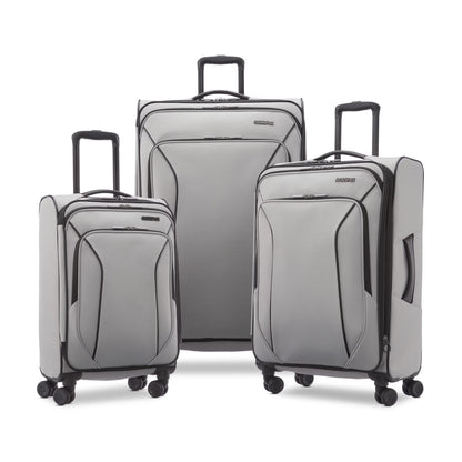American Tourister X-Lite 3-Piece Luggage Set with Spinner Wheels - Light Grey