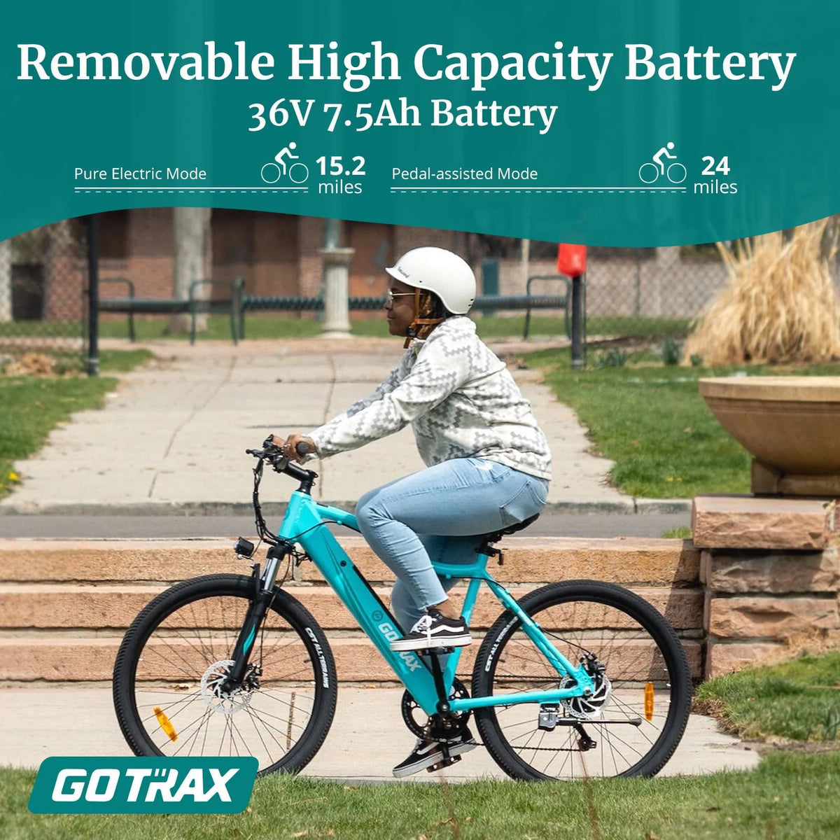 GOTRAX 26" Adult Electric Bike, 350W Motor up 20mph, Professional Electric Mountain Bikes, Black