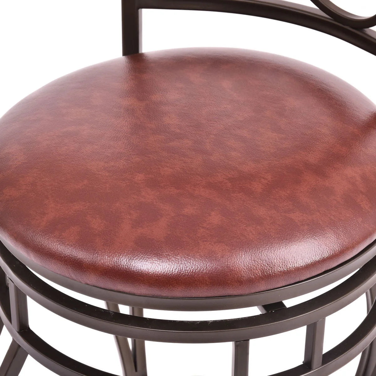 Set of 2 Vintage Bar Stools Swivel Padded Seat 30'' Bistro Dining Kitchen Pub Chair High Back
