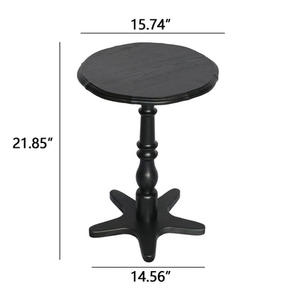 Homy Casa Round Pedestal Dining Table for Small Kitchen or Breakfast Nook, Walnut