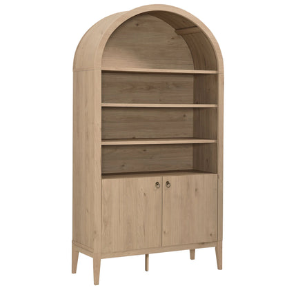Modway Nolan 74" Tall Arched Storage Display Cabinet Bookshelf in Black