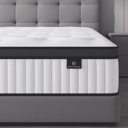 Madevos Full Mattress in a Box, 12 inch Memory Foam individual Pocket Spring Hybrid Mattress - Medium Firm Support with Soft & Breathable