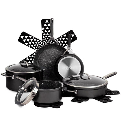 Thyme & Table 12-Piece Non-Stick Supreme Cookware Set, Pots and Pans Set - Cream