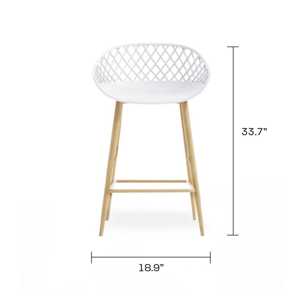 Kurv Indoor and Outdoor Counter Stool - Aloe Green - Set of 2