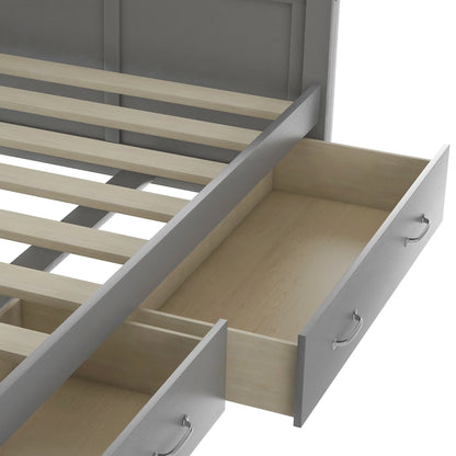 Euroco Twin Size Dayed with 2 Storage Drawers for Bedroom Low Profile Platform Bed, White