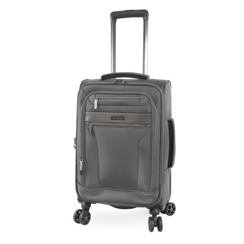 Brookstone Harbour 22" Softside Carry-on Spinner Luggage - Dark Charcoal