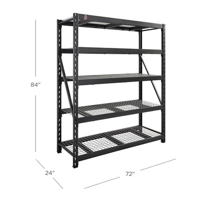 Gorilla Rack 5-tier Industrial Rack, 72' x 24' x 84'