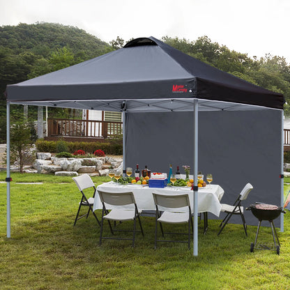 MASTERCANOPY 10' x 10' Easy Pop-up Canopy Tent Outdoor Shade Shelter with 1 Sidewall, White