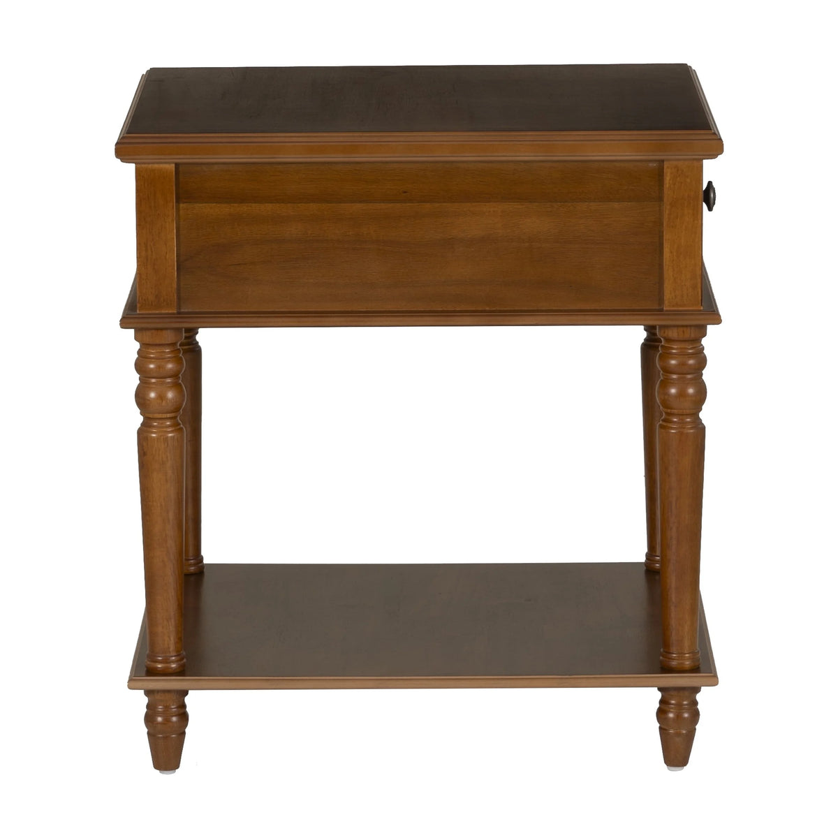 Powell McGhie Single Drawer Indoor End Table with Shelf, 26" Tall, Natural