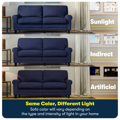 Serta Copenhagen 78" Rolled Arm Sofa with Removable Covers Dark Brown