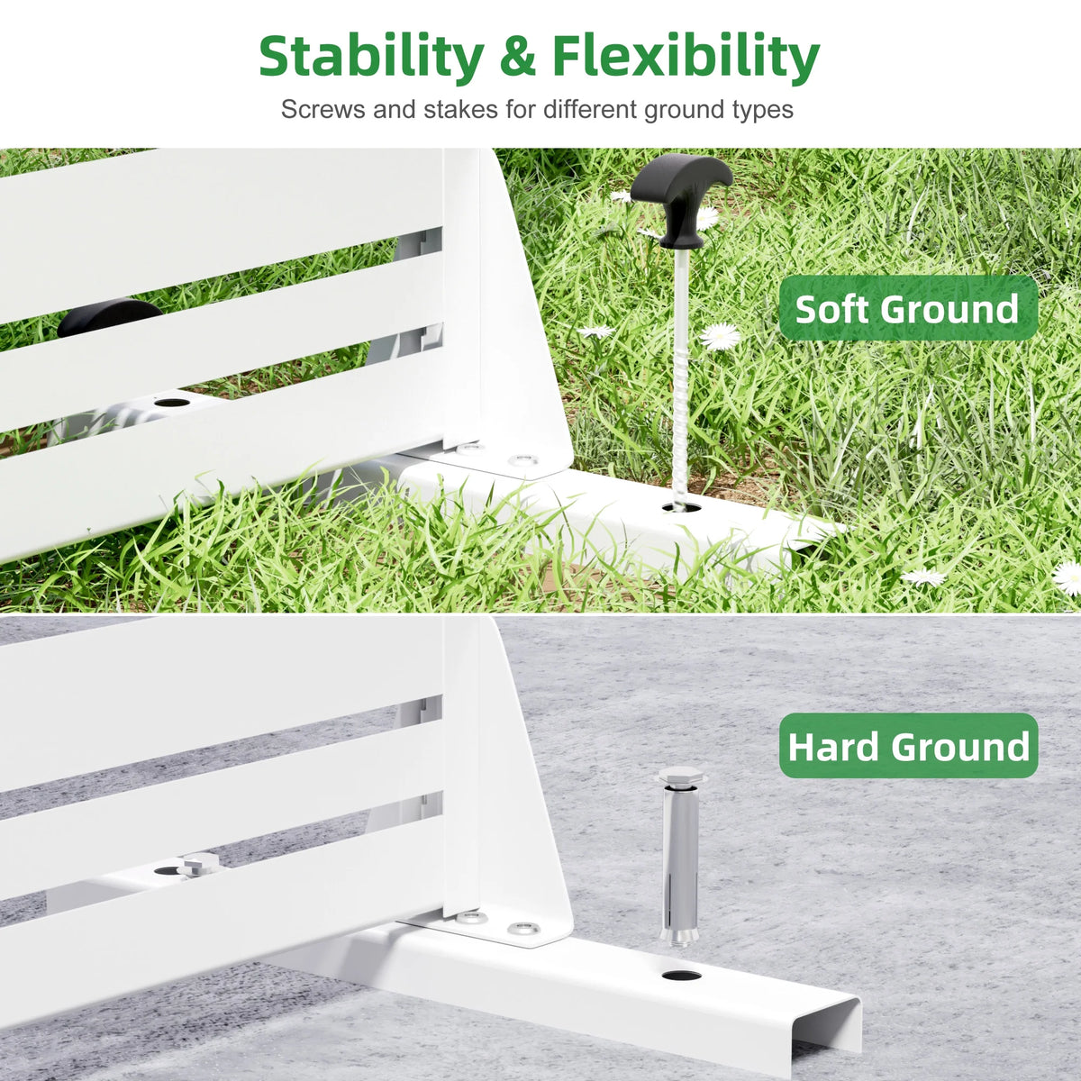 MAYEERTY 72 �� 47in Outdoor Privacy Screen with Stand Metal Balcony Decorative Screen, Black
