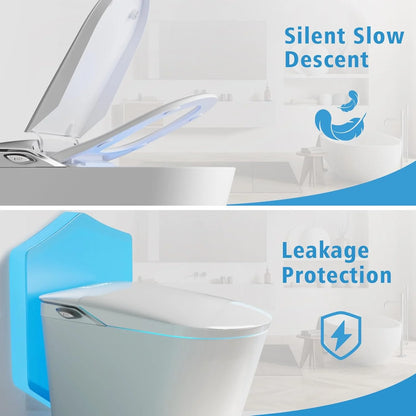 LALAHOO Smart Toilet with Bidet Built in, Auto Open & Close, Elongated Heated seat, Foot Sensor Flush, LED Display, Warm Water Wash, Dryer, Night Light, Black