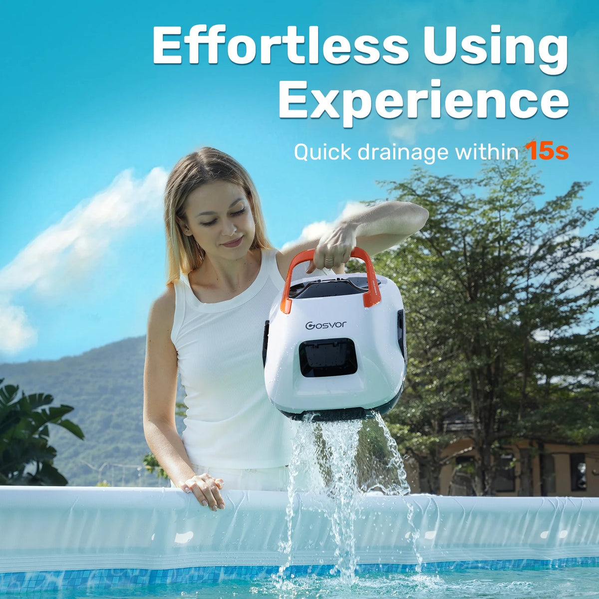 Gosvor Cordless Robotic Pool Vaccum Cleaner for Above Ground Flat Pools