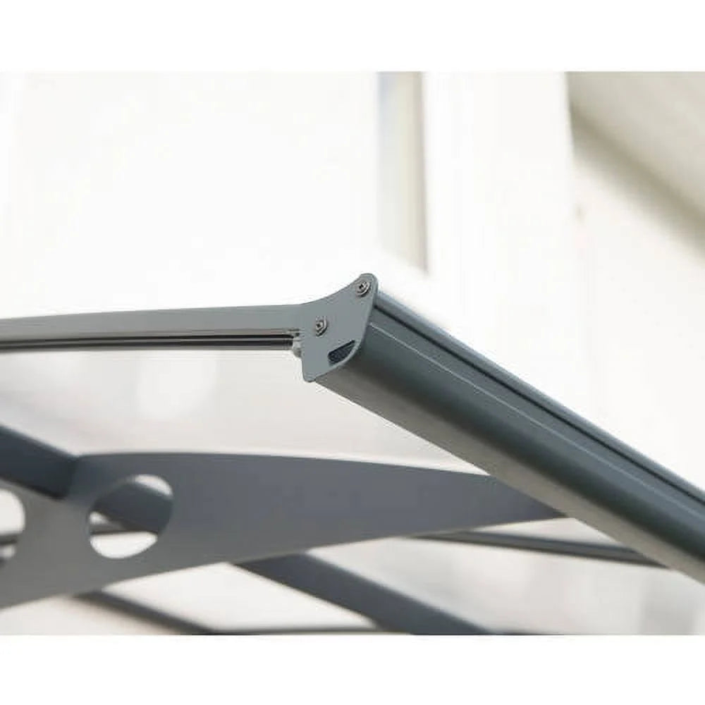 Palram - Canopia Herald 6690 22' x 5' Polycarbonate/Galvanized Steel Awning - Gray/Mist