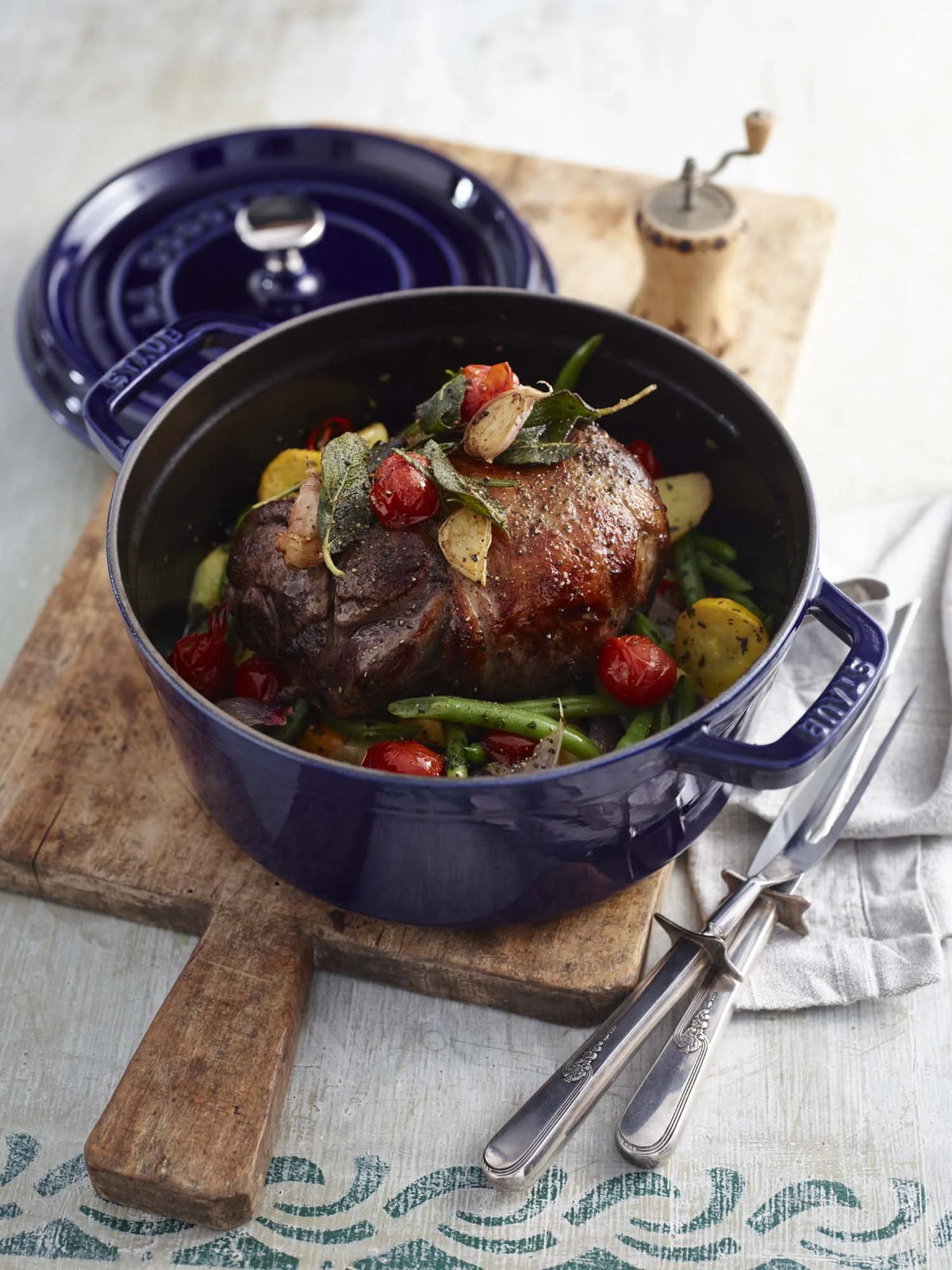 Staub Cast Iron 5.5-qt Round Cocotte - Cherry