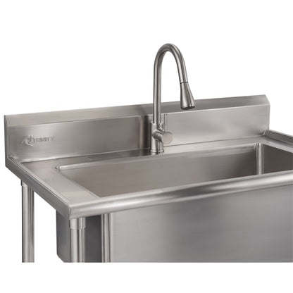TRINITY 32' x 16' Stainless Steel Utility Sink with Pull-out Faucet