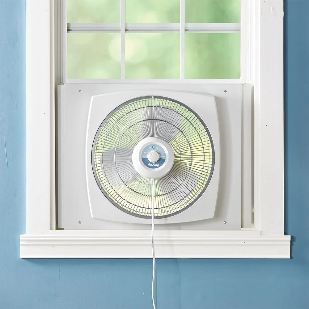 Air King Storm Guard 16" 3-Speed 1/16 HP Plastic Blade Ball Bearing Window Fan