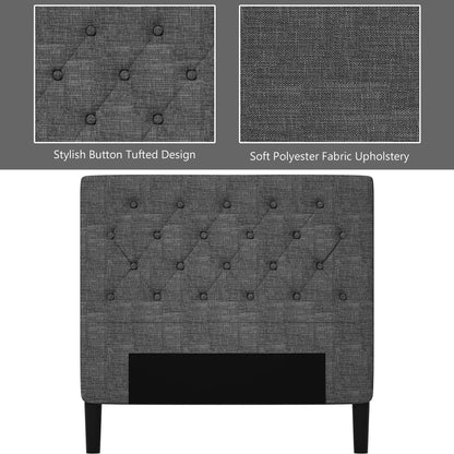 Costway Twin Upholstered Bed Frame Diamond Stitched Headboard Wood Slat Support