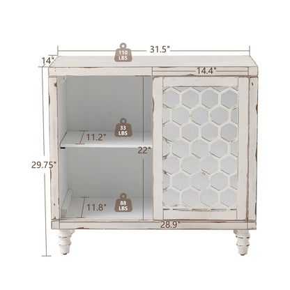 COSIEST Vintage Sideboard Cabinet, Farmhouse Buffet with Adjustable Shelf for Kitchen, Dining Room, Living Room