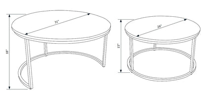 Darden Bohemian Nesting Coffee Tables, Set of 2, Black/Brown