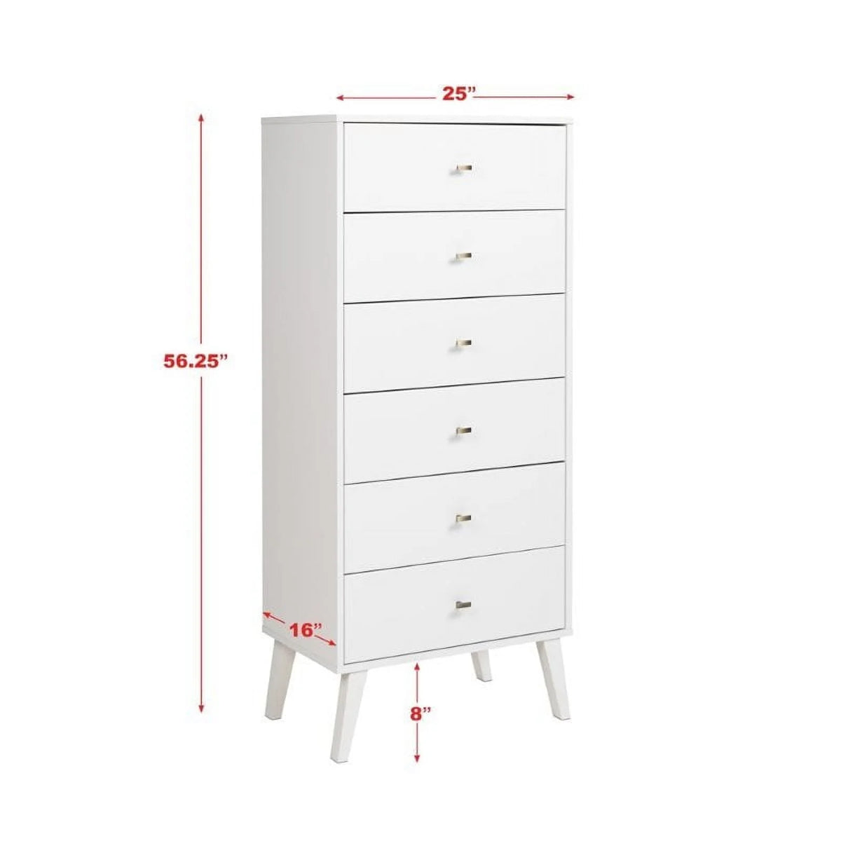 Home Square 2-Piece Set with Modern Tall 6-Drawer Chest & 7 Drawer Dresser