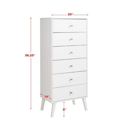 Home Square 2-Piece Set with Modern Tall 6-Drawer Chest & 7 Drawer Dresser