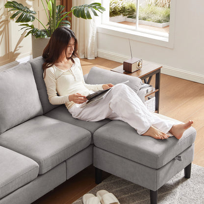 Pingliang Home Sectional Sofa Couch with Storage Ottoman,Modern 3 Seat L Shaped Sofa Couch for Living Room Apartment Studio Office